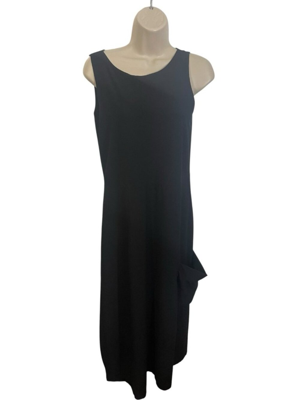 EILEEN FISHER Women's Size XS Black Maxi Dress with One Big Pocket